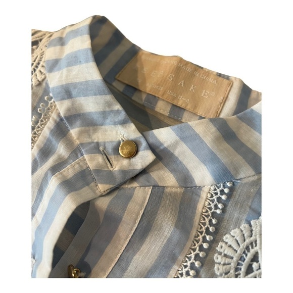 Keepsake The Label Blue Stripe Bow Balloon Sleeve Mini Dress XS - Picture 15 of 15